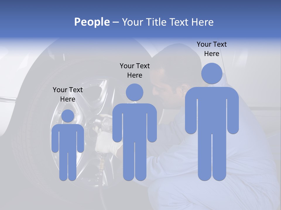 Auto Mechanic Removing Wheel Of A Car In A Workshop PowerPoint Template