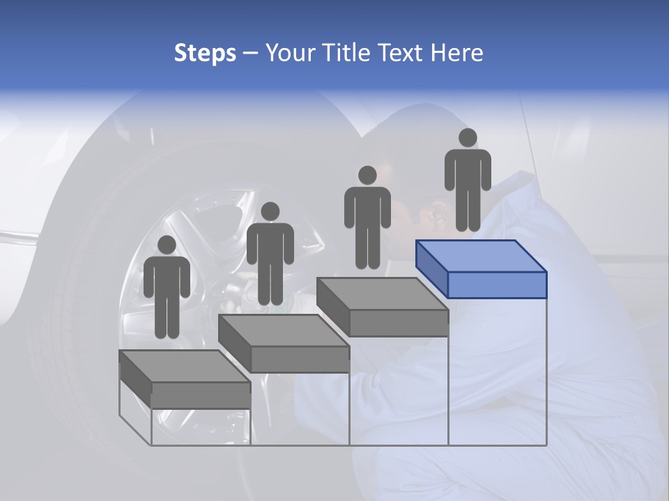 Auto Mechanic Removing Wheel Of A Car In A Workshop PowerPoint Template