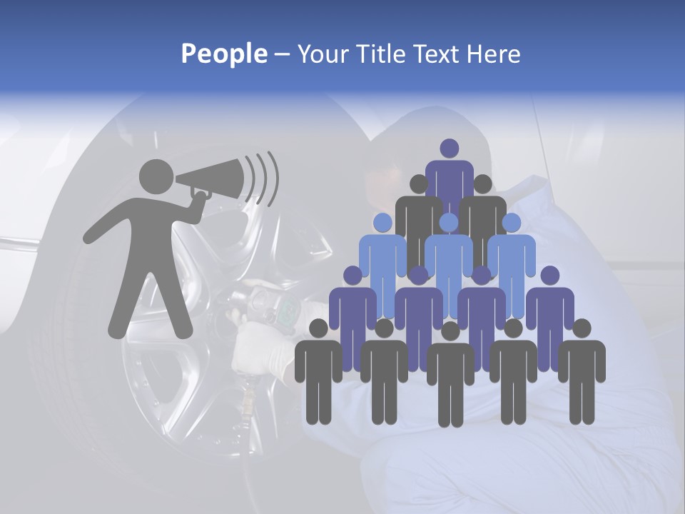 Auto Mechanic Removing Wheel Of A Car In A Workshop PowerPoint Template