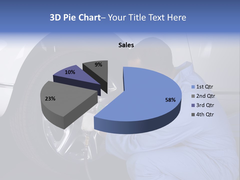 Auto Mechanic Removing Wheel Of A Car In A Workshop PowerPoint Template