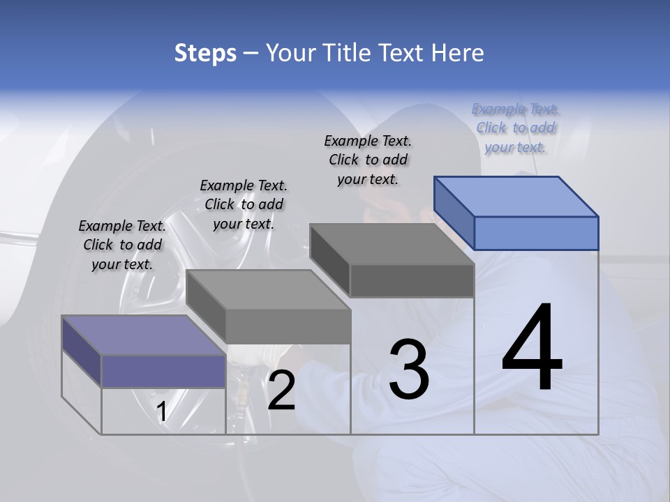 Auto Mechanic Removing Wheel Of A Car In A Workshop PowerPoint Template