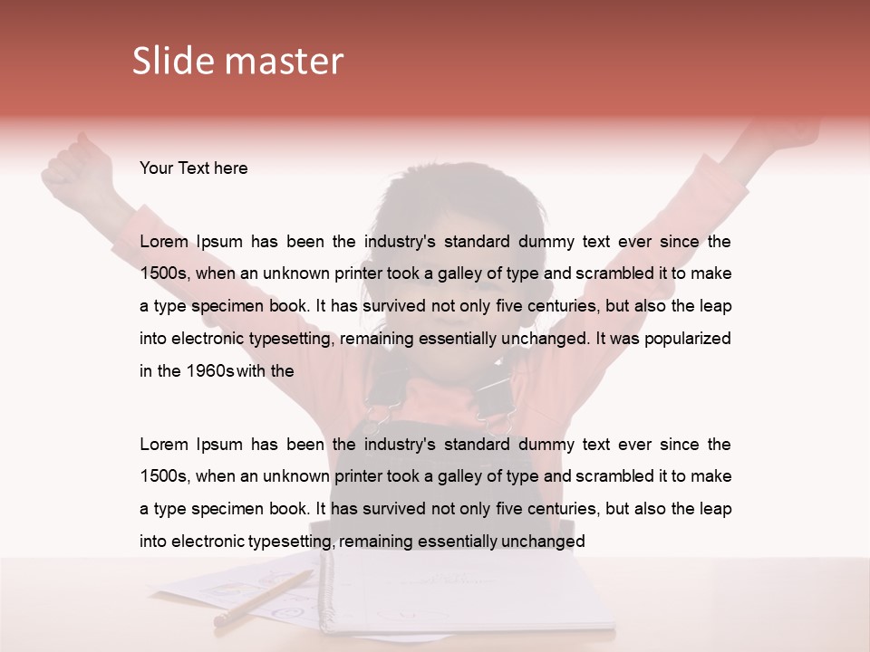 A Young Girl Practices Writing Her Letters PowerPoint Template