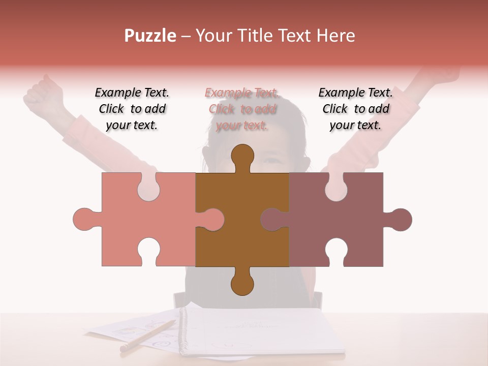 A Young Girl Practices Writing Her Letters PowerPoint Template