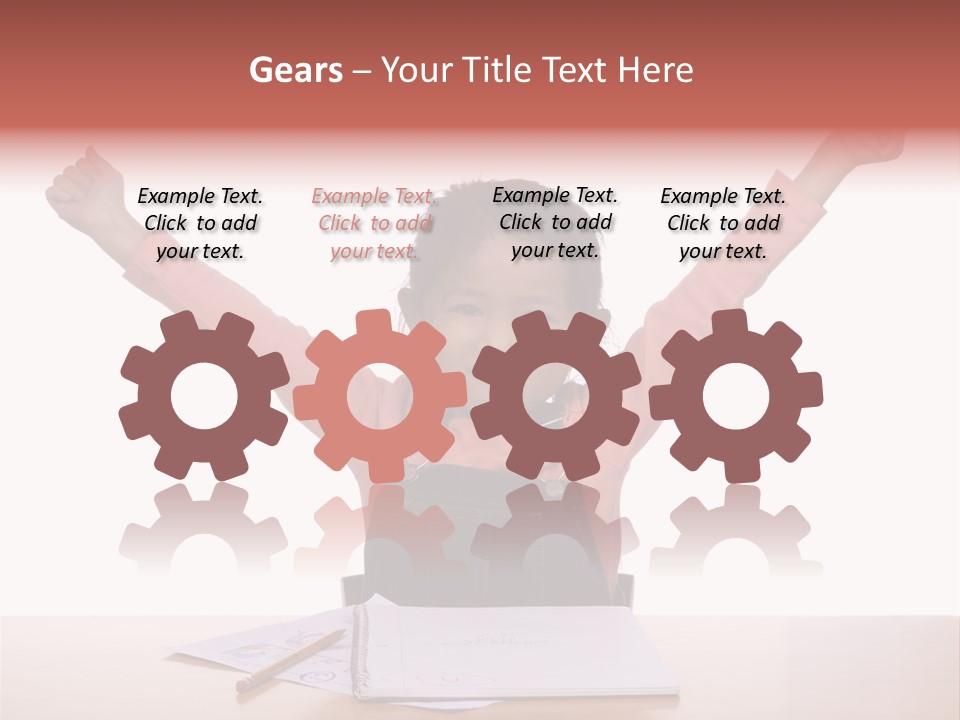 A Young Girl Practices Writing Her Letters PowerPoint Template