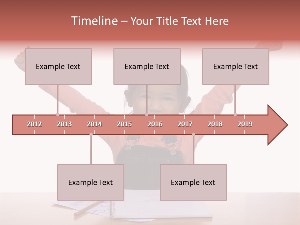 A Young Girl Practices Writing Her Letters PowerPoint Template