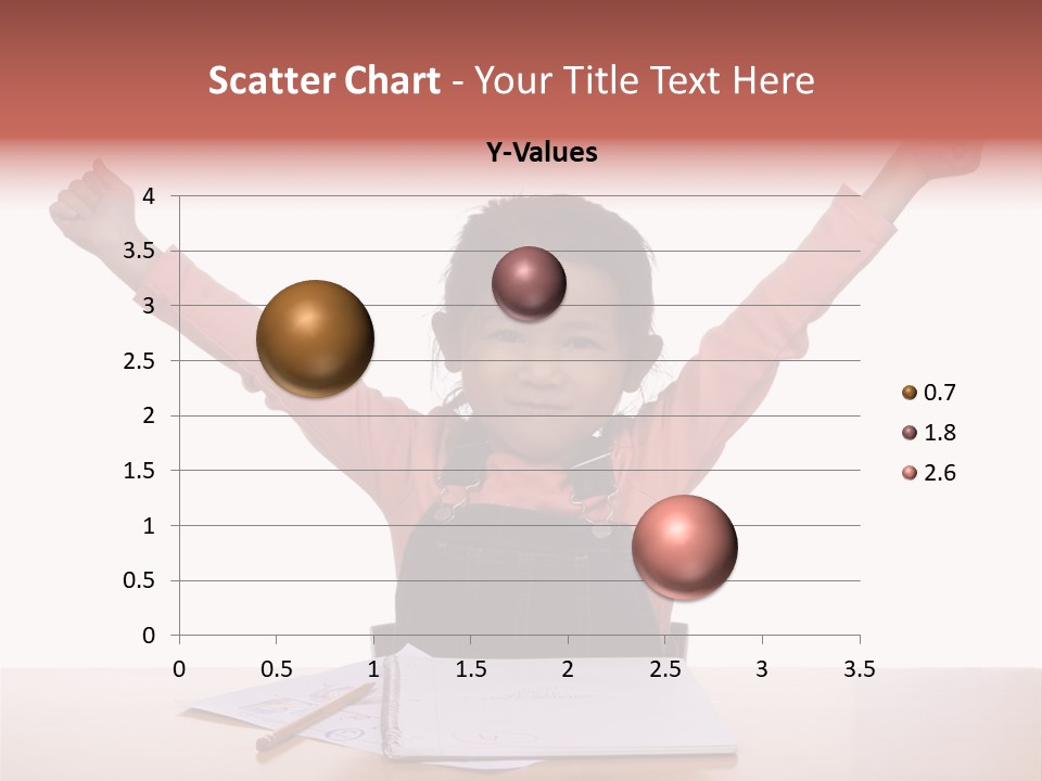 A Young Girl Practices Writing Her Letters PowerPoint Template