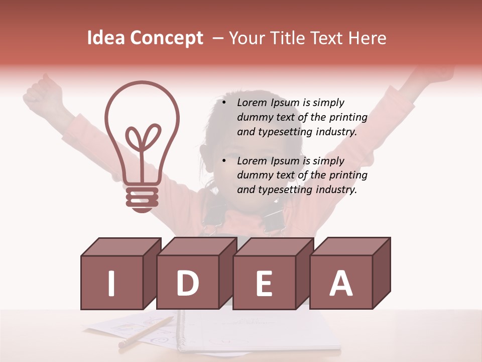 A Young Girl Practices Writing Her Letters PowerPoint Template