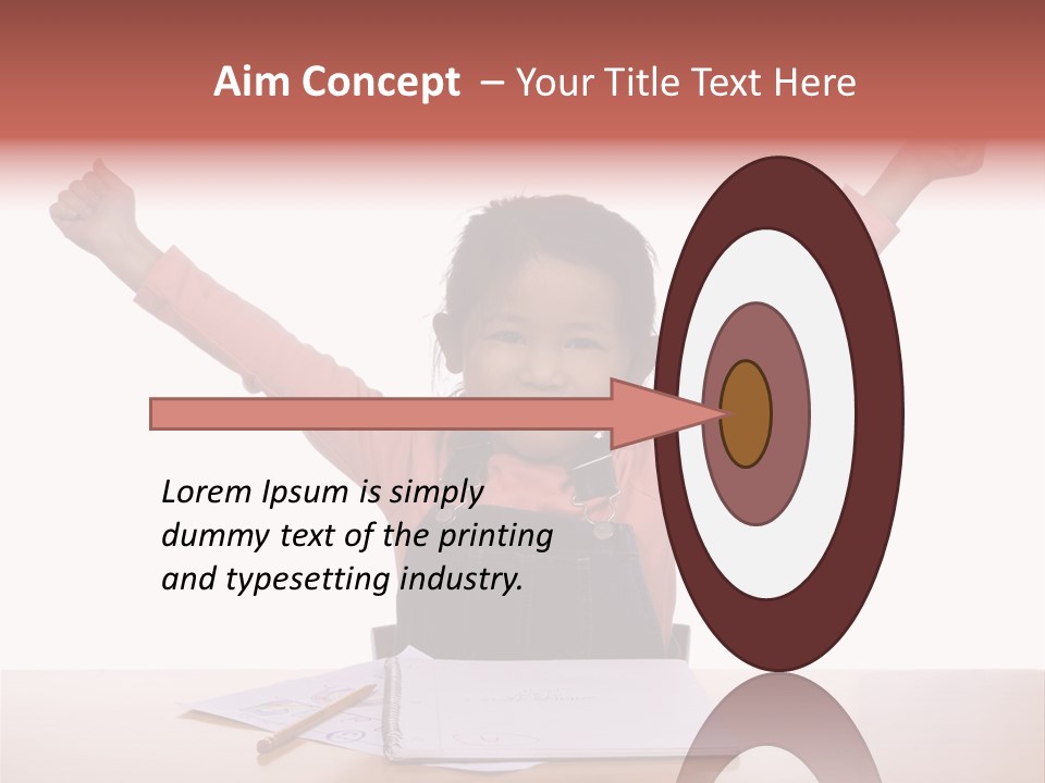 A Young Girl Practices Writing Her Letters PowerPoint Template