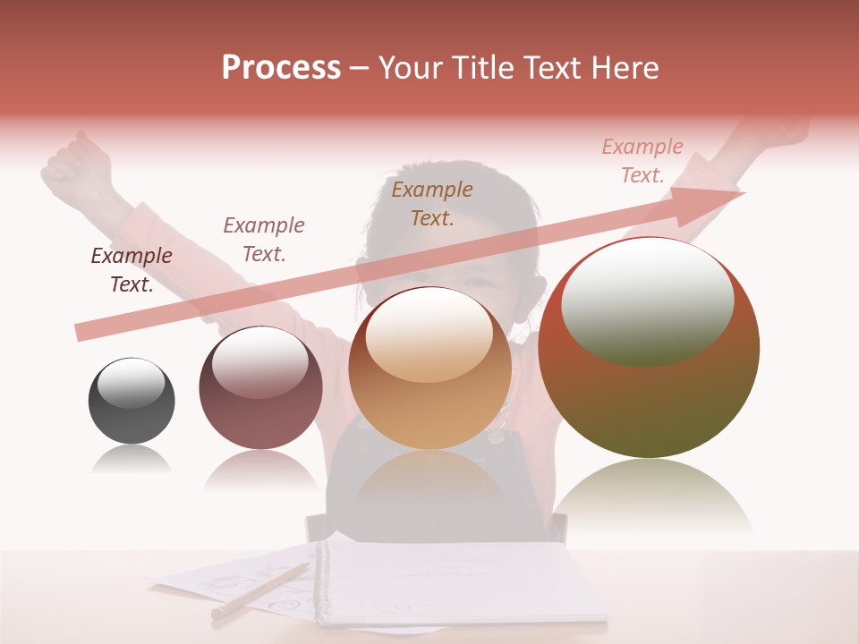 A Young Girl Practices Writing Her Letters PowerPoint Template