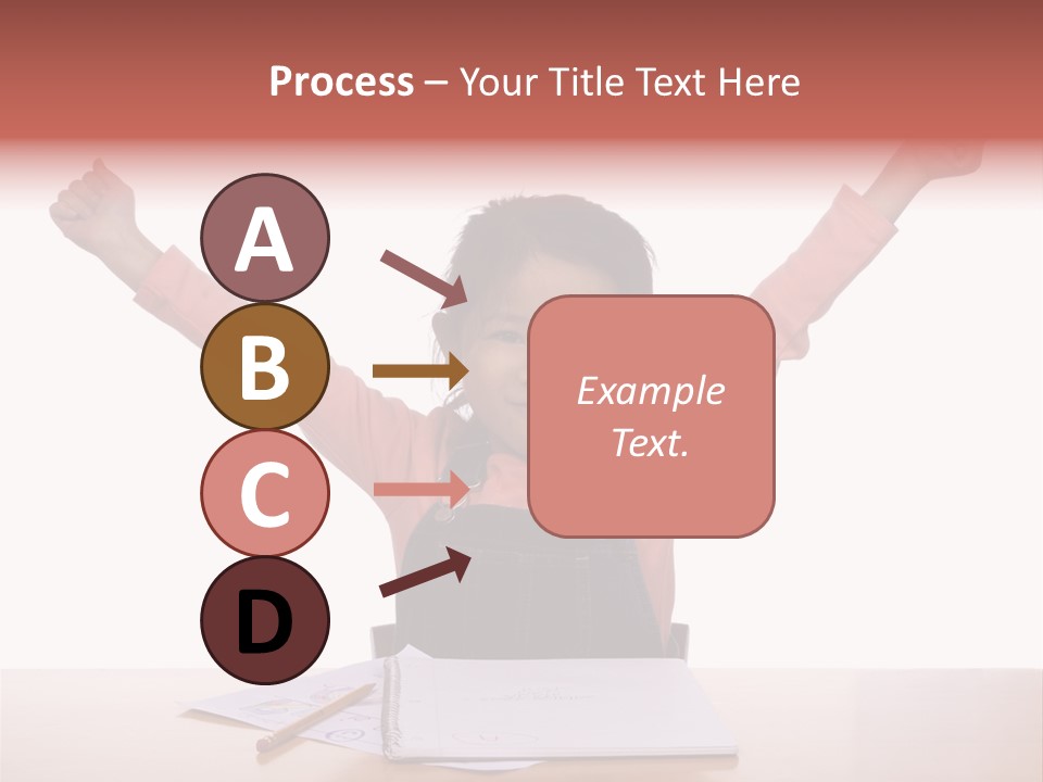A Young Girl Practices Writing Her Letters PowerPoint Template