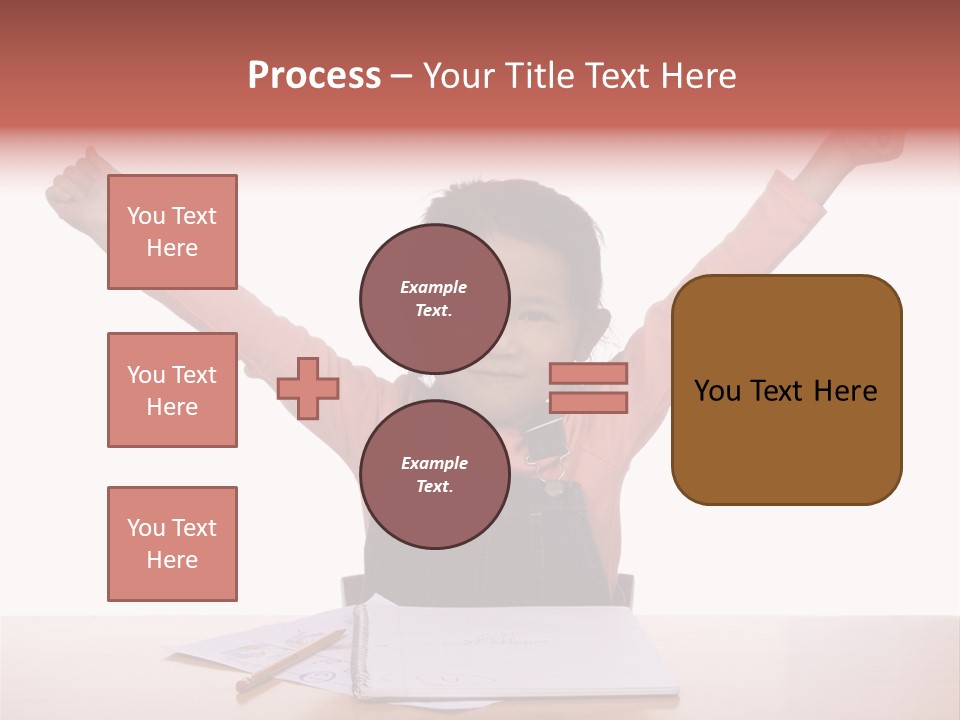 A Young Girl Practices Writing Her Letters PowerPoint Template