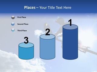 A Mountainbiker Flys Across The Sky During A Freeriding Contest Held In Whistler, Bc. PowerPoint Template