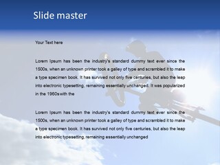 A Mountainbiker Flys Across The Sky During A Freeriding Contest Held In Whistler, Bc. PowerPoint Template