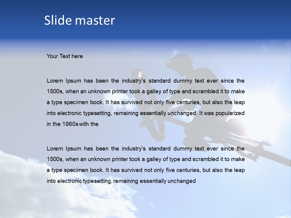 A Mountainbiker Flys Across The Sky During A Freeriding Contest Held In Whistler, Bc. PowerPoint Template