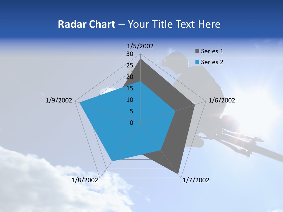 A Mountainbiker Flys Across The Sky During A Freeriding Contest Held In Whistler, Bc. PowerPoint Template
