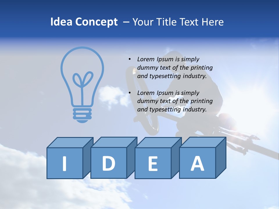 A Mountainbiker Flys Across The Sky During A Freeriding Contest Held In Whistler, Bc. PowerPoint Template