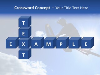 A Mountainbiker Flys Across The Sky During A Freeriding Contest Held In Whistler, Bc. PowerPoint Template