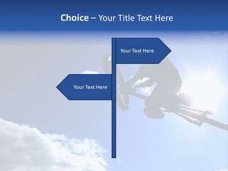 A Mountainbiker Flys Across The Sky During A Freeriding Contest Held In Whistler, Bc. PowerPoint Template