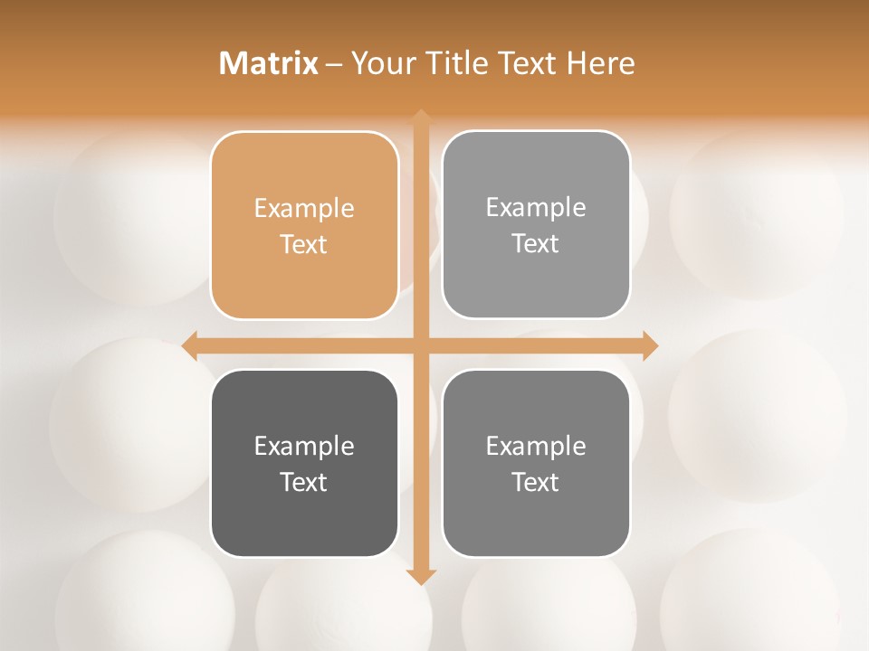 Block Of Sixteen Eggs; Fifteen Are Undisturbed, The Last Is Halved With The Yolk Sitting The Shell. Shot From Above On White Background. PowerPoint Template