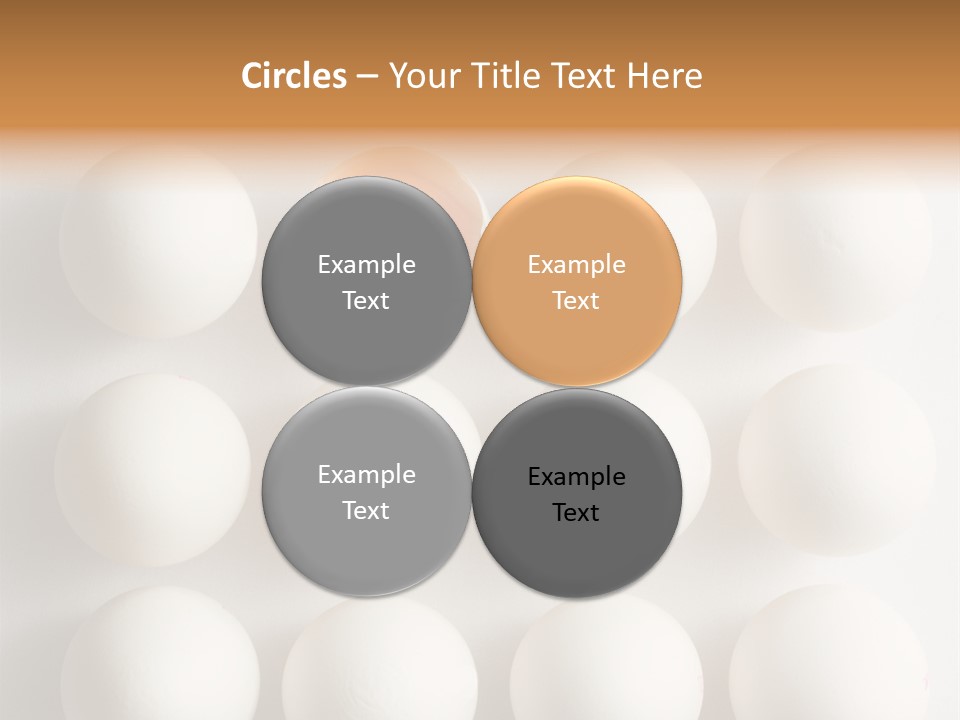 Block Of Sixteen Eggs; Fifteen Are Undisturbed, The Last Is Halved With The Yolk Sitting The Shell. Shot From Above On White Background. PowerPoint Template