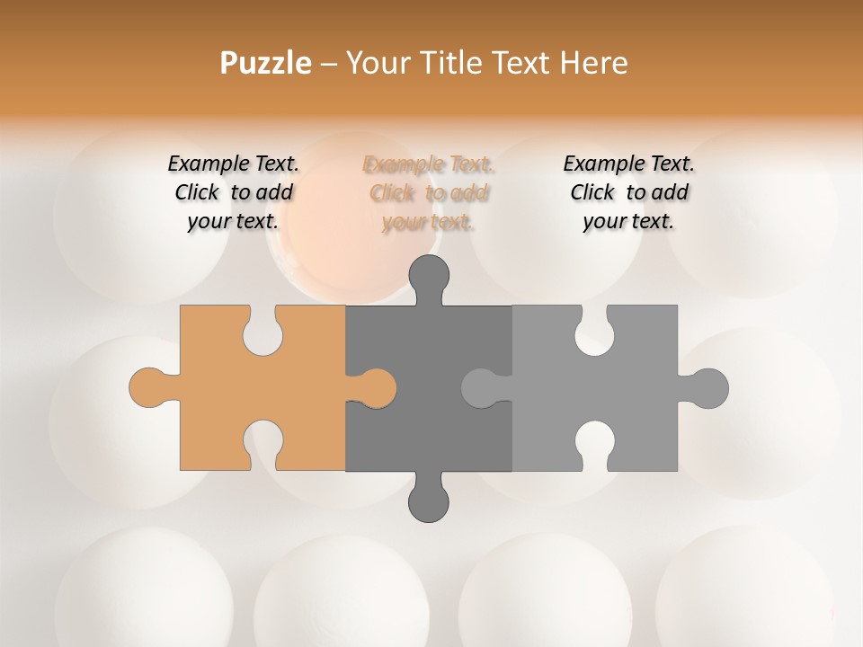 Block Of Sixteen Eggs; Fifteen Are Undisturbed, The Last Is Halved With The Yolk Sitting The Shell. Shot From Above On White Background. PowerPoint Template