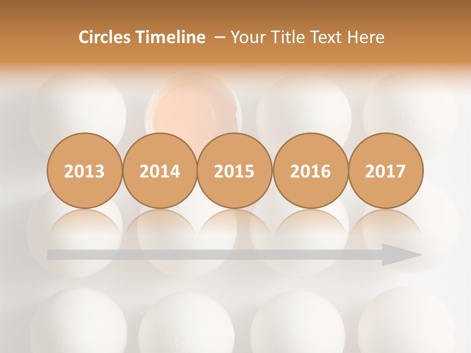 Block Of Sixteen Eggs; Fifteen Are Undisturbed, The Last Is Halved With The Yolk Sitting The Shell. Shot From Above On White Background. PowerPoint Template