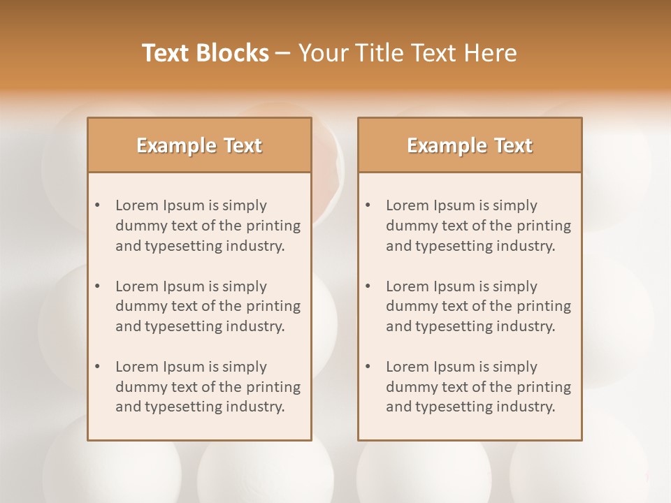 Block Of Sixteen Eggs; Fifteen Are Undisturbed, The Last Is Halved With The Yolk Sitting The Shell. Shot From Above On White Background. PowerPoint Template