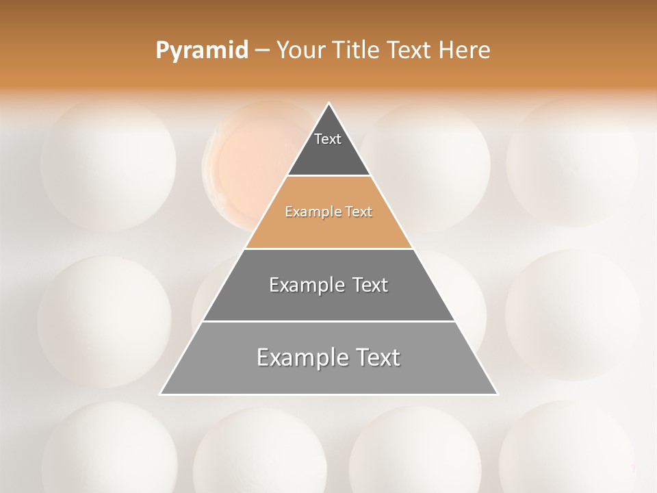 Block Of Sixteen Eggs; Fifteen Are Undisturbed, The Last Is Halved With The Yolk Sitting The Shell. Shot From Above On White Background. PowerPoint Template