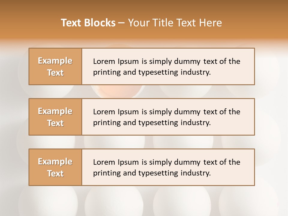 Block Of Sixteen Eggs; Fifteen Are Undisturbed, The Last Is Halved With The Yolk Sitting The Shell. Shot From Above On White Background. PowerPoint Template