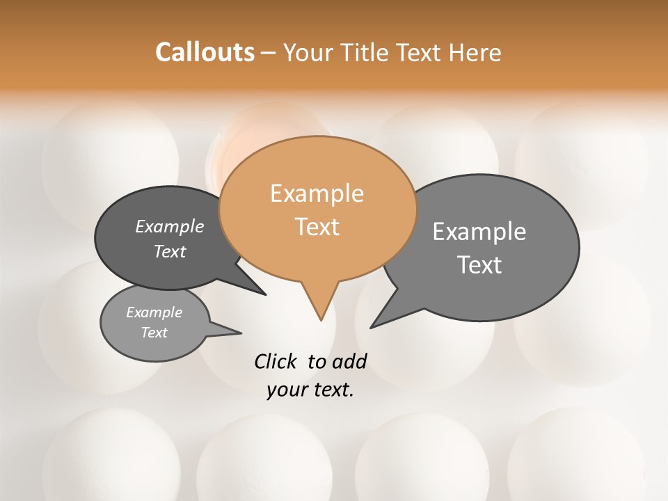 Block Of Sixteen Eggs; Fifteen Are Undisturbed, The Last Is Halved With The Yolk Sitting The Shell. Shot From Above On White Background. PowerPoint Template