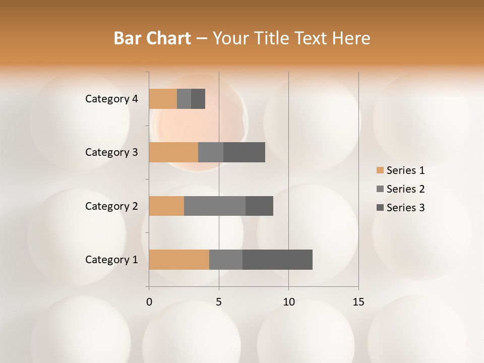 Block Of Sixteen Eggs; Fifteen Are Undisturbed, The Last Is Halved With The Yolk Sitting The Shell. Shot From Above On White Background. PowerPoint Template