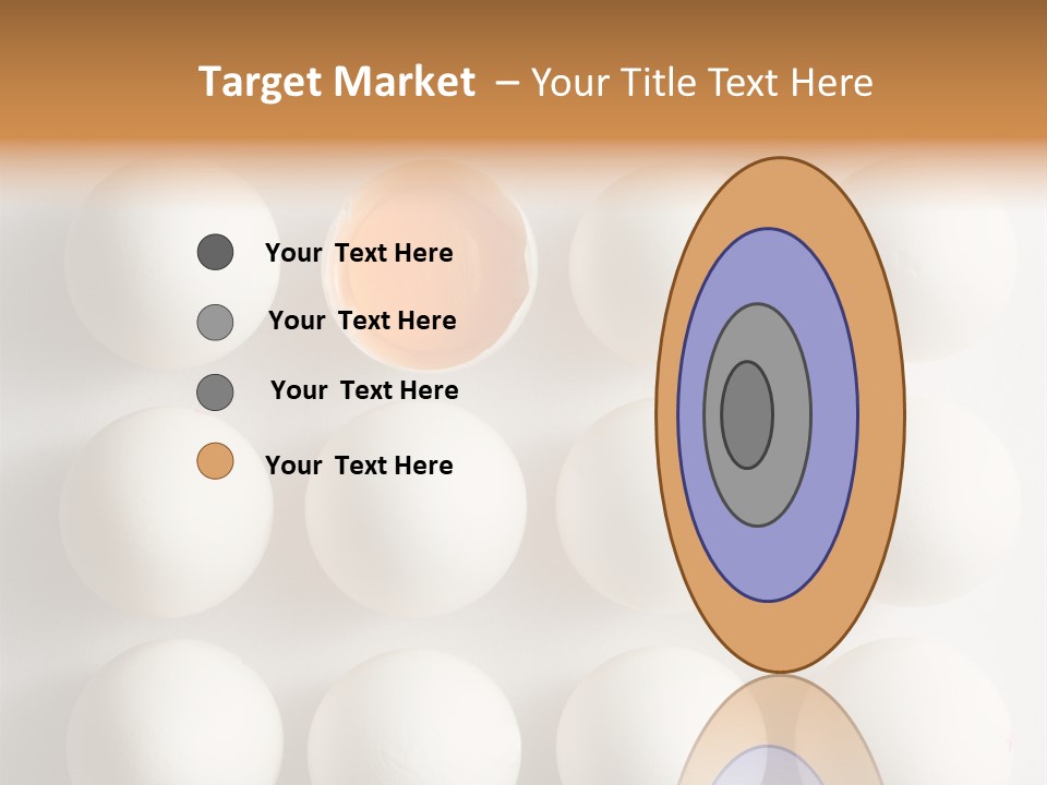 Block Of Sixteen Eggs; Fifteen Are Undisturbed, The Last Is Halved With The Yolk Sitting The Shell. Shot From Above On White Background. PowerPoint Template