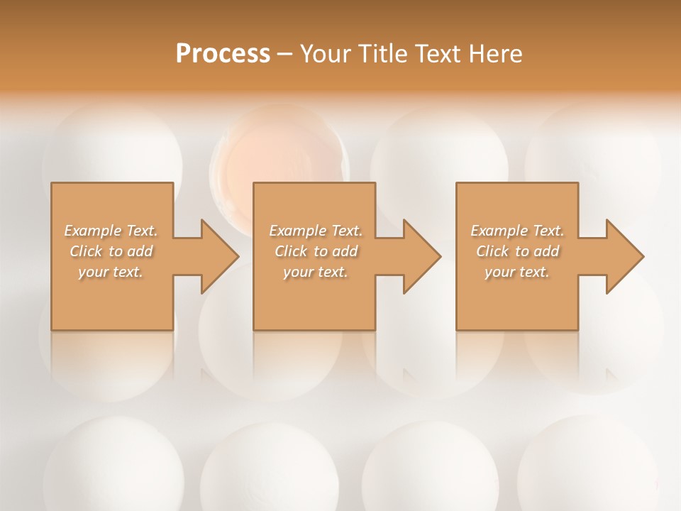 Block Of Sixteen Eggs; Fifteen Are Undisturbed, The Last Is Halved With The Yolk Sitting The Shell. Shot From Above On White Background. PowerPoint Template