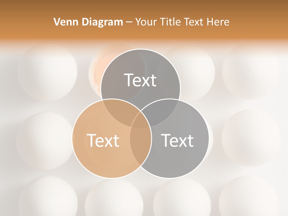 Block Of Sixteen Eggs; Fifteen Are Undisturbed, The Last Is Halved With The Yolk Sitting The Shell. Shot From Above On White Background. PowerPoint Template