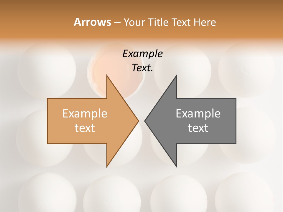 Block Of Sixteen Eggs; Fifteen Are Undisturbed, The Last Is Halved With The Yolk Sitting The Shell. Shot From Above On White Background. PowerPoint Template