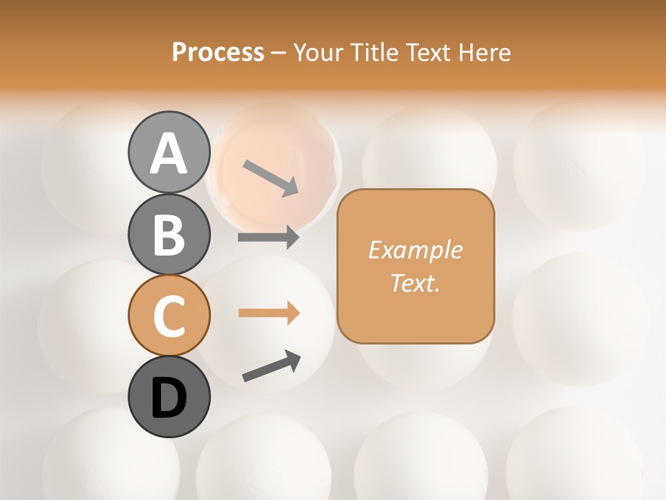 Block Of Sixteen Eggs; Fifteen Are Undisturbed, The Last Is Halved With The Yolk Sitting The Shell. Shot From Above On White Background. PowerPoint Template