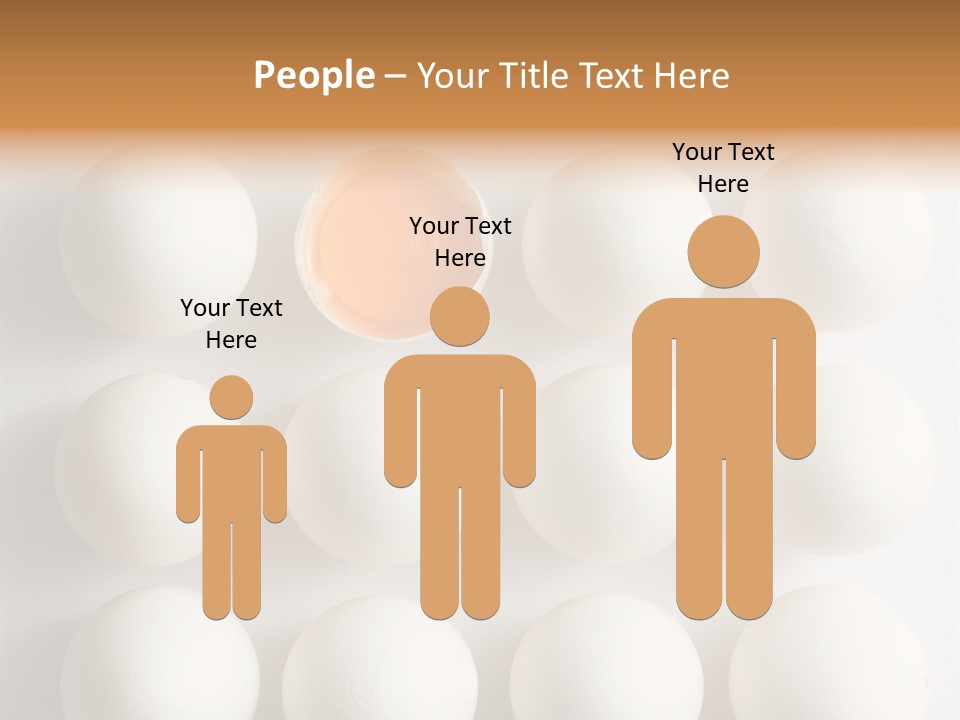 Block Of Sixteen Eggs; Fifteen Are Undisturbed, The Last Is Halved With The Yolk Sitting The Shell. Shot From Above On White Background. PowerPoint Template