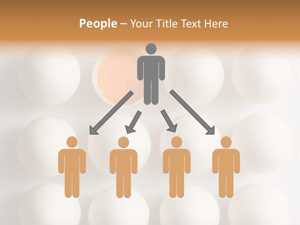 Block Of Sixteen Eggs; Fifteen Are Undisturbed, The Last Is Halved With The Yolk Sitting The Shell. Shot From Above On White Background. PowerPoint Template