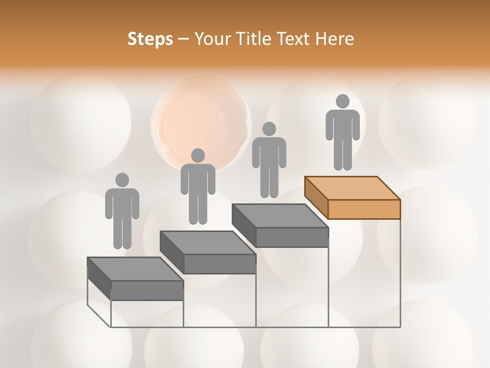 Block Of Sixteen Eggs; Fifteen Are Undisturbed, The Last Is Halved With The Yolk Sitting The Shell. Shot From Above On White Background. PowerPoint Template