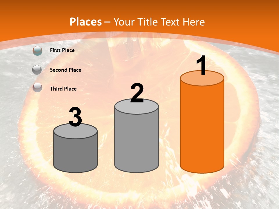 An Orange Being Squeezed Into Water With A Fork PowerPoint Template