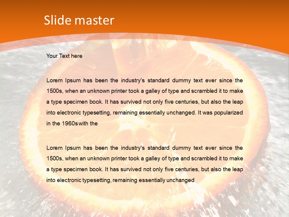 An Orange Being Squeezed Into Water With A Fork PowerPoint Template