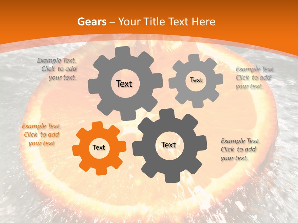 An Orange Being Squeezed Into Water With A Fork PowerPoint Template