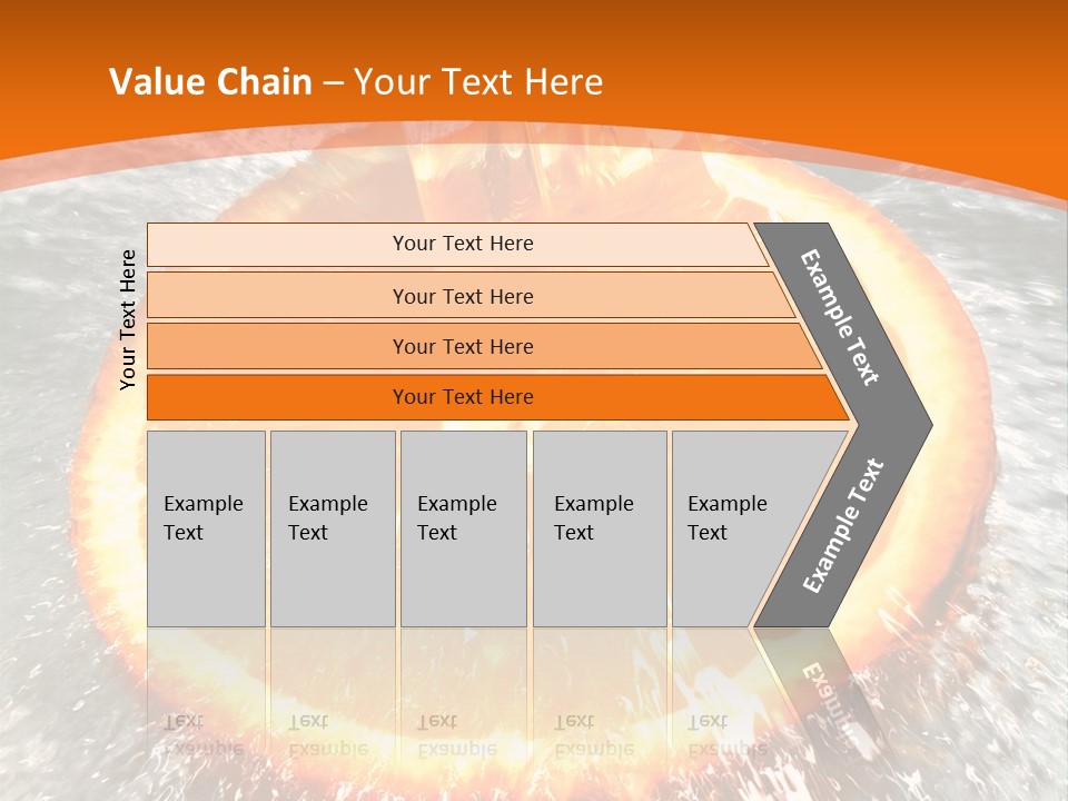 An Orange Being Squeezed Into Water With A Fork PowerPoint Template