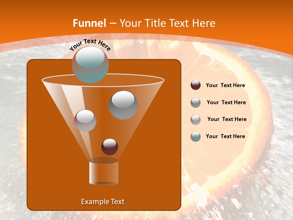 An Orange Being Squeezed Into Water With A Fork PowerPoint Template