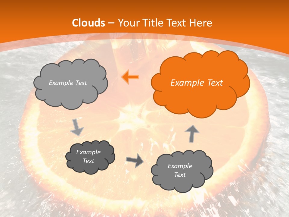 An Orange Being Squeezed Into Water With A Fork PowerPoint Template