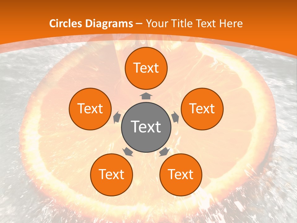 An Orange Being Squeezed Into Water With A Fork PowerPoint Template