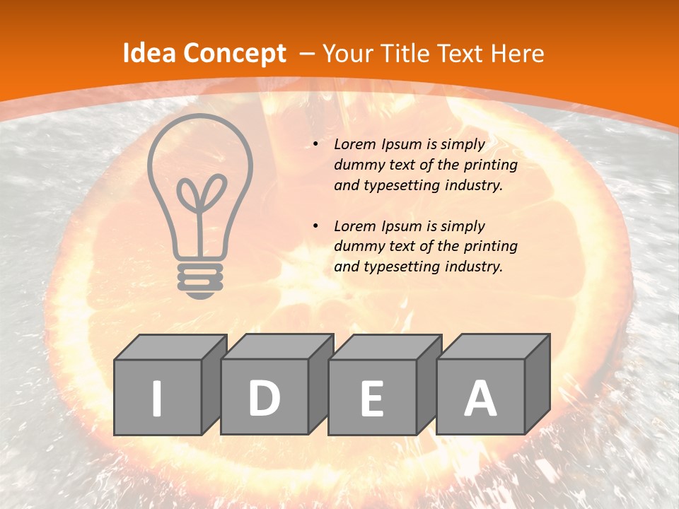 An Orange Being Squeezed Into Water With A Fork PowerPoint Template