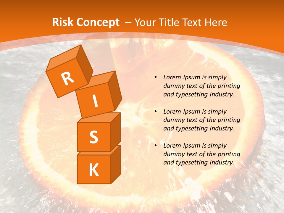 An Orange Being Squeezed Into Water With A Fork PowerPoint Template