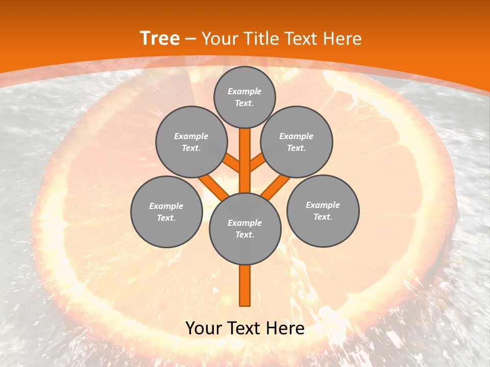 An Orange Being Squeezed Into Water With A Fork PowerPoint Template