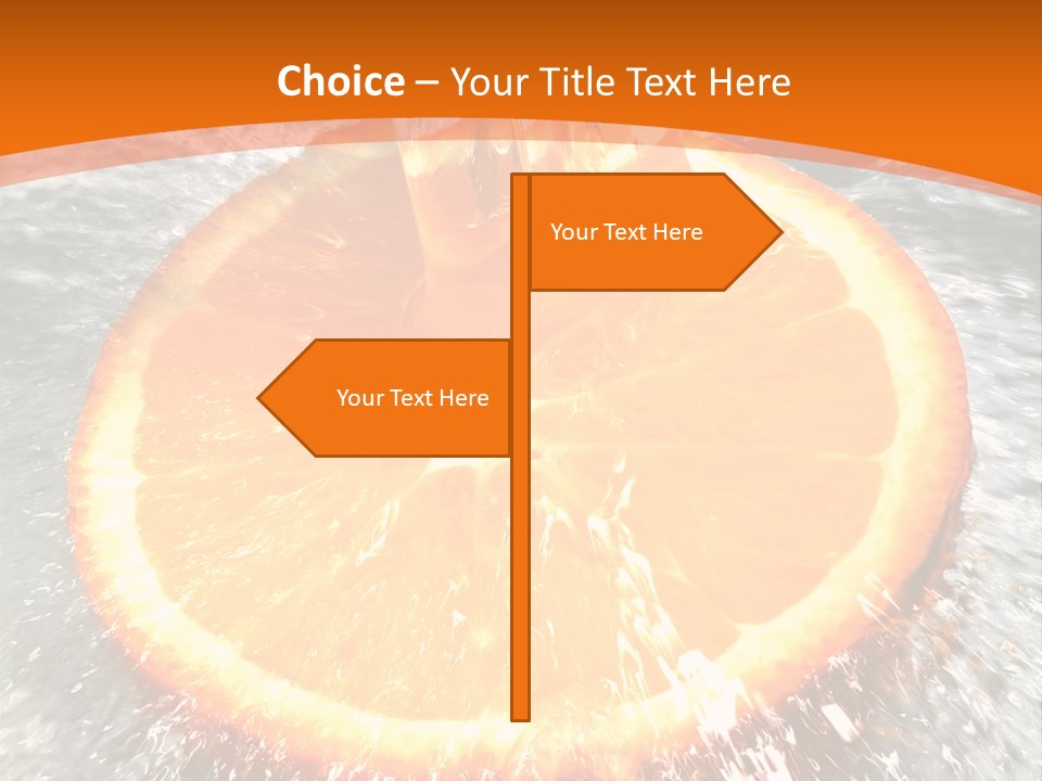An Orange Being Squeezed Into Water With A Fork PowerPoint Template